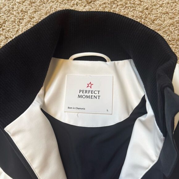 Perfect Moment Ski Suit Jumpsuit Black White Size Large Waterproof Defects - Picture 2 of 14